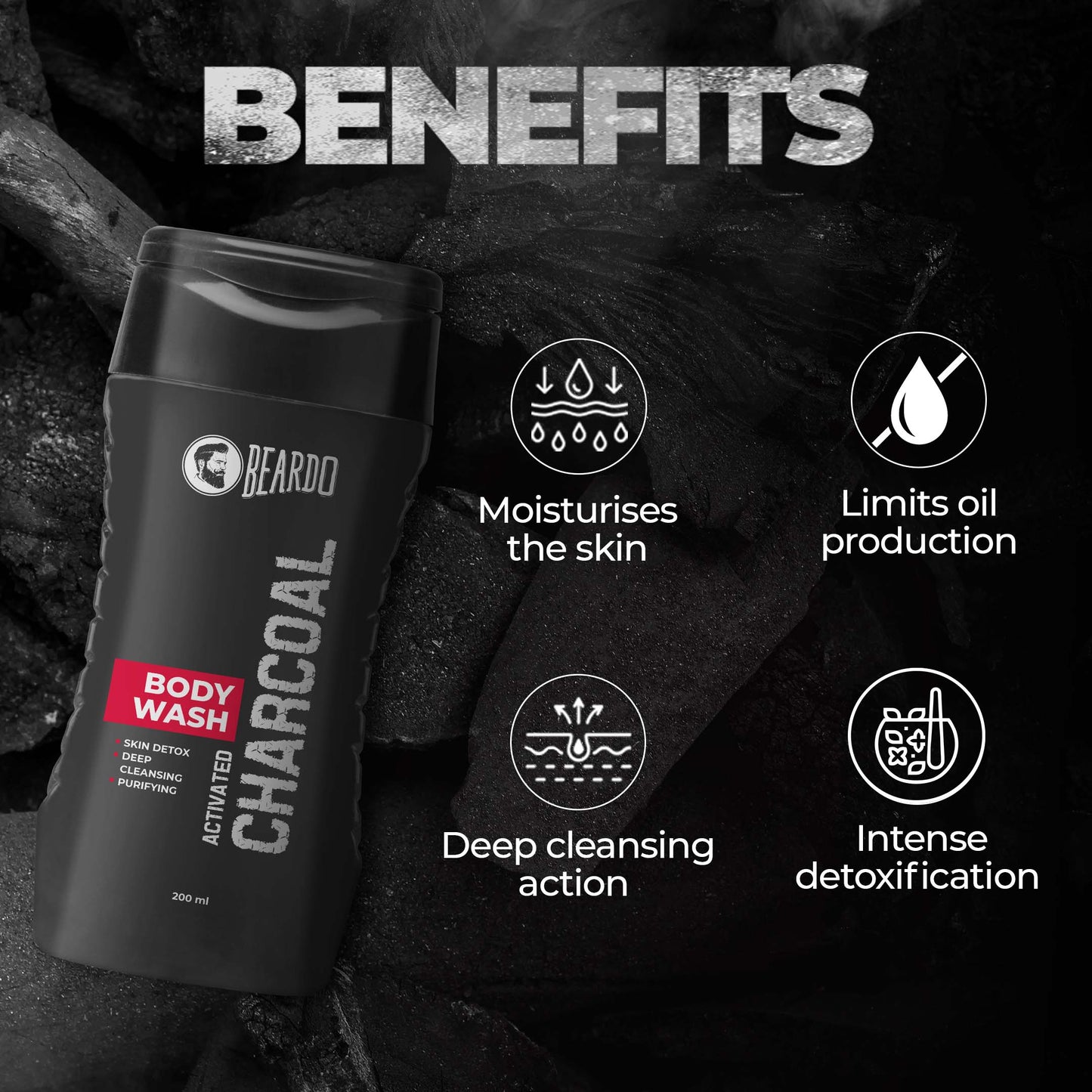 Beardo Activated Charcoal Bodywash (200ml)