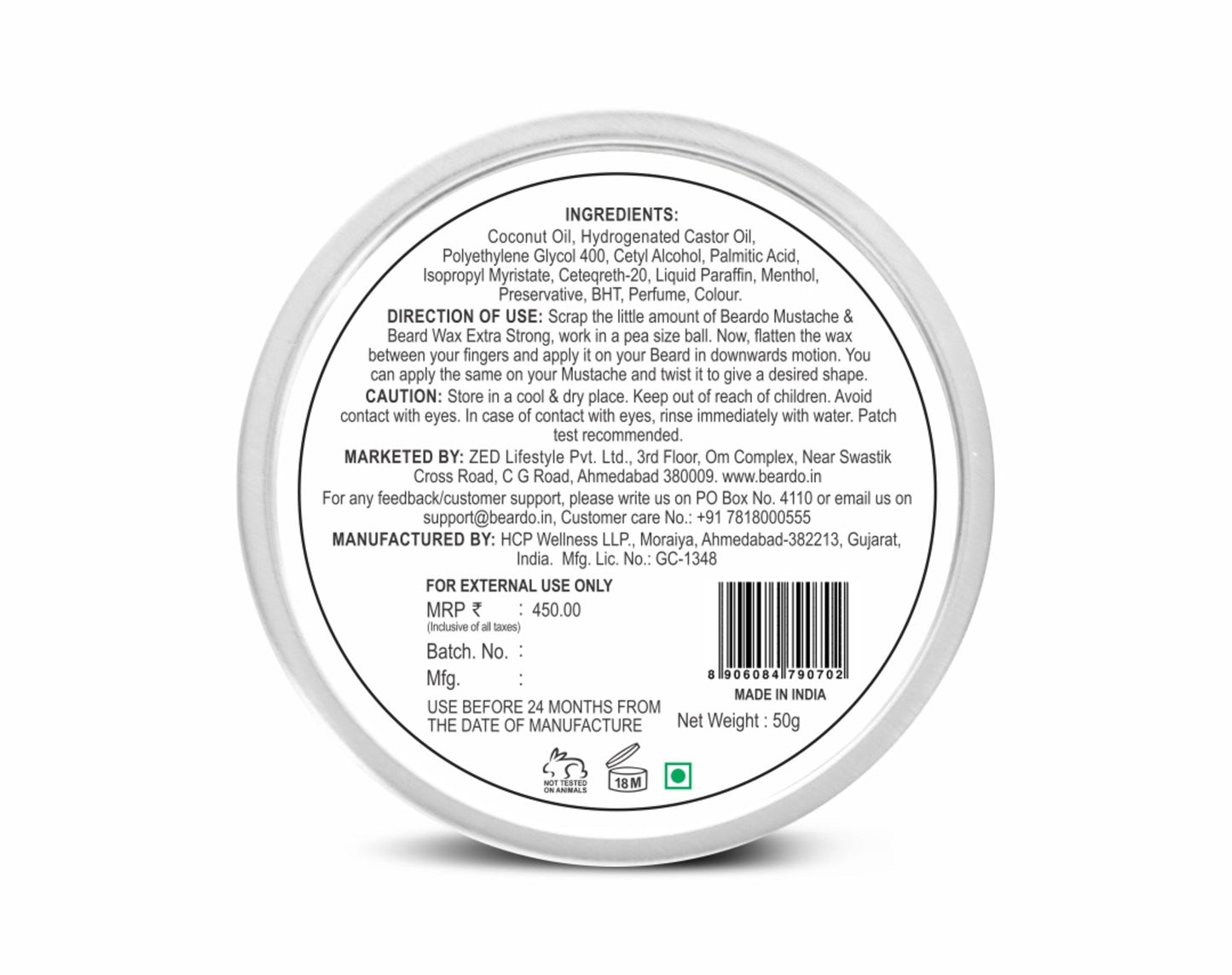 Beardo Beard & Mustache Wax - Extra Strong