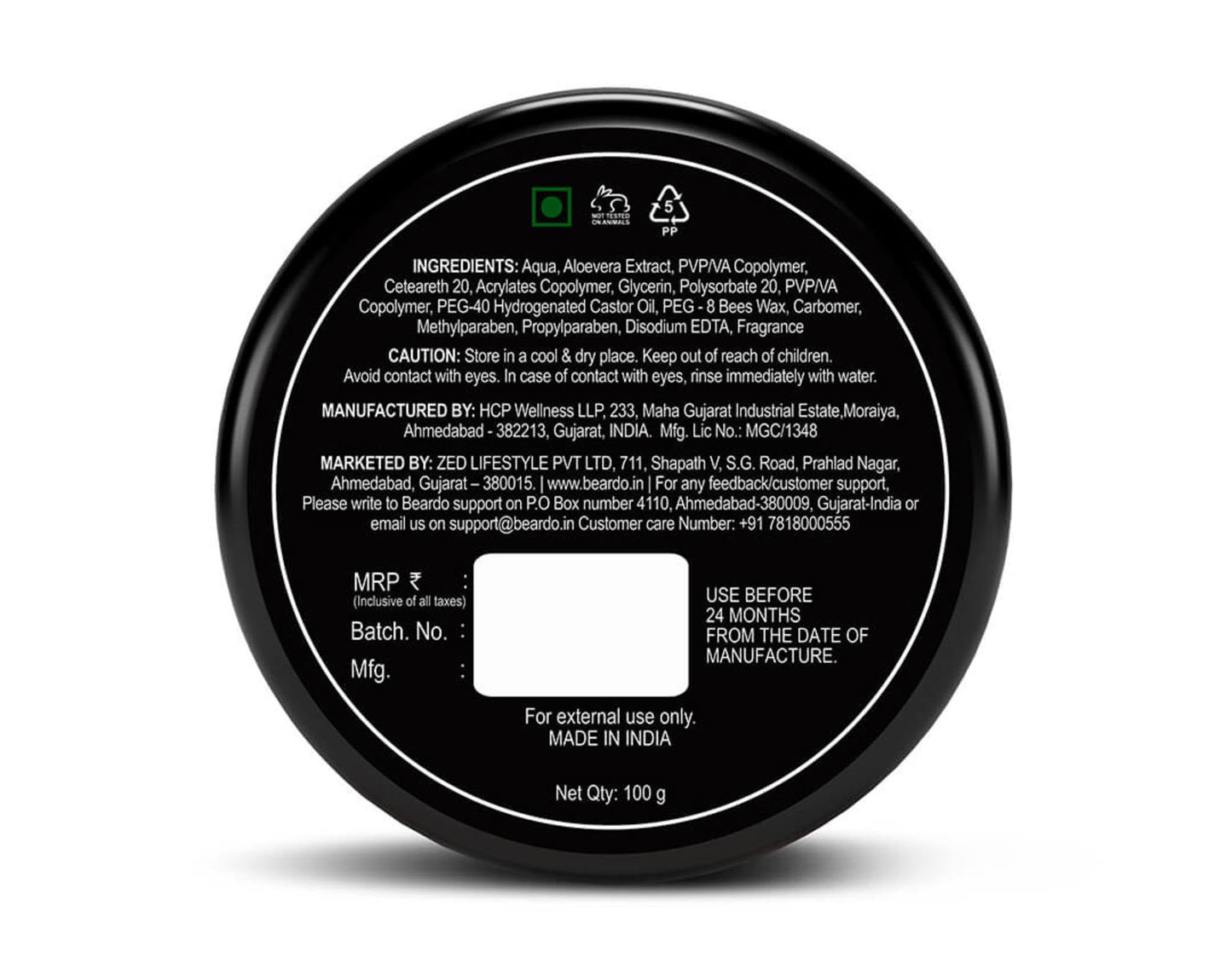 Beardo Hair Wax XXTRA STRONGHOLD Crystal Wax (100g)