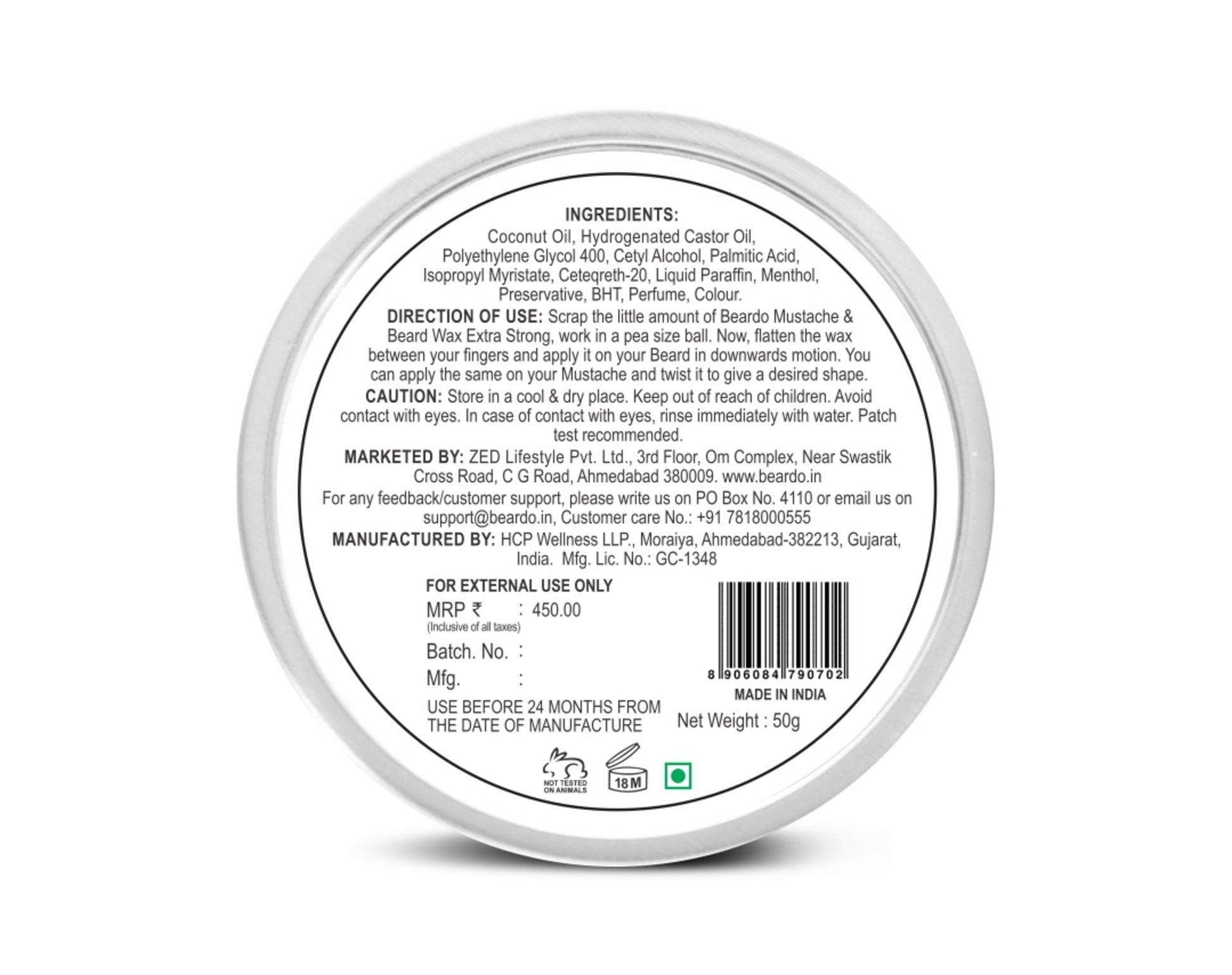 Beardo Beard & Mustache Wax - Extra Strong